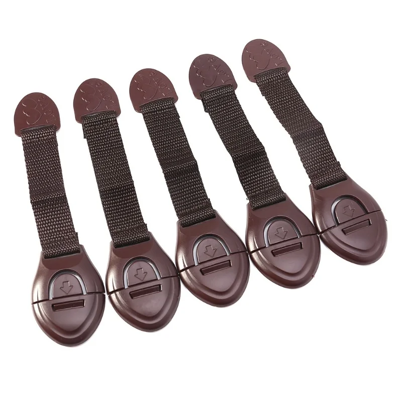 Furniture Hardware Suppliers - 5pcs/lot Brown Cabinet Safety Lock for