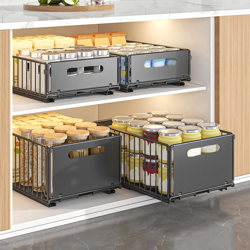 Drawer Slide Pair - 1pcs Kitchen Storage Rack with Slide