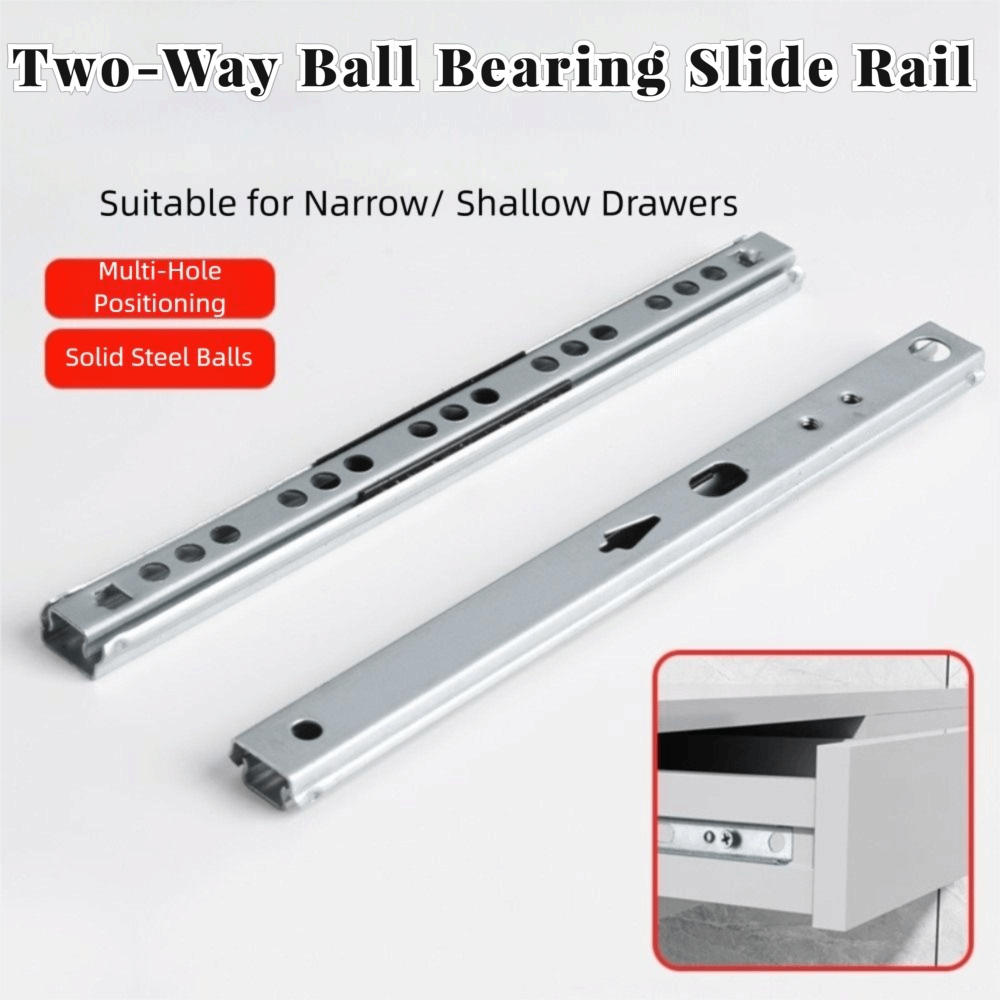 Drawer Slide Pair - 2PCS Smooth Glide Bearing Drawer Slides
