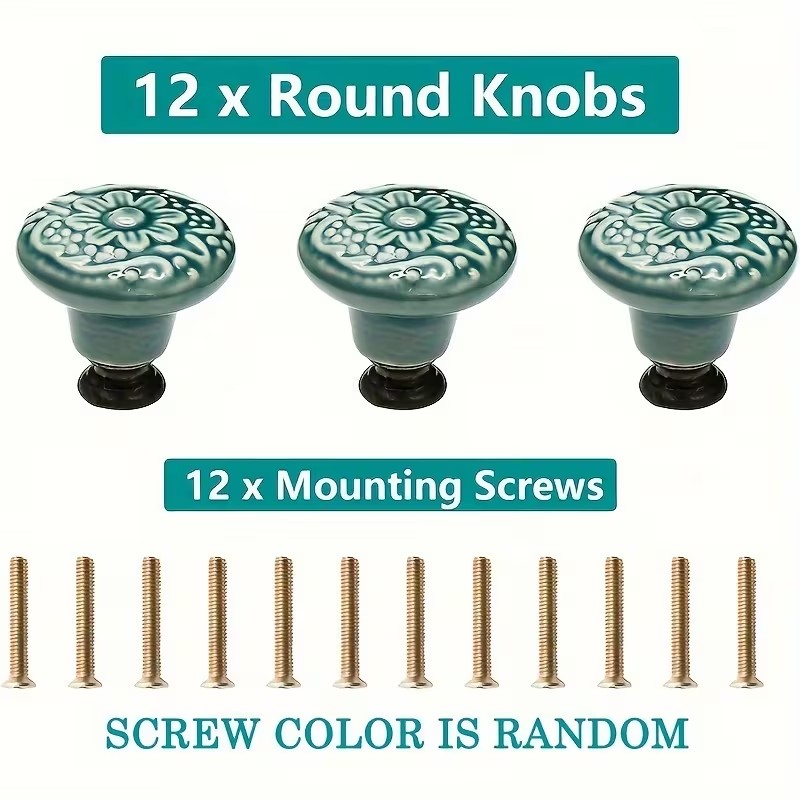 12pcs Ceramic Cabinet Knobs, F - Furniture Hardware Suppliers review and price