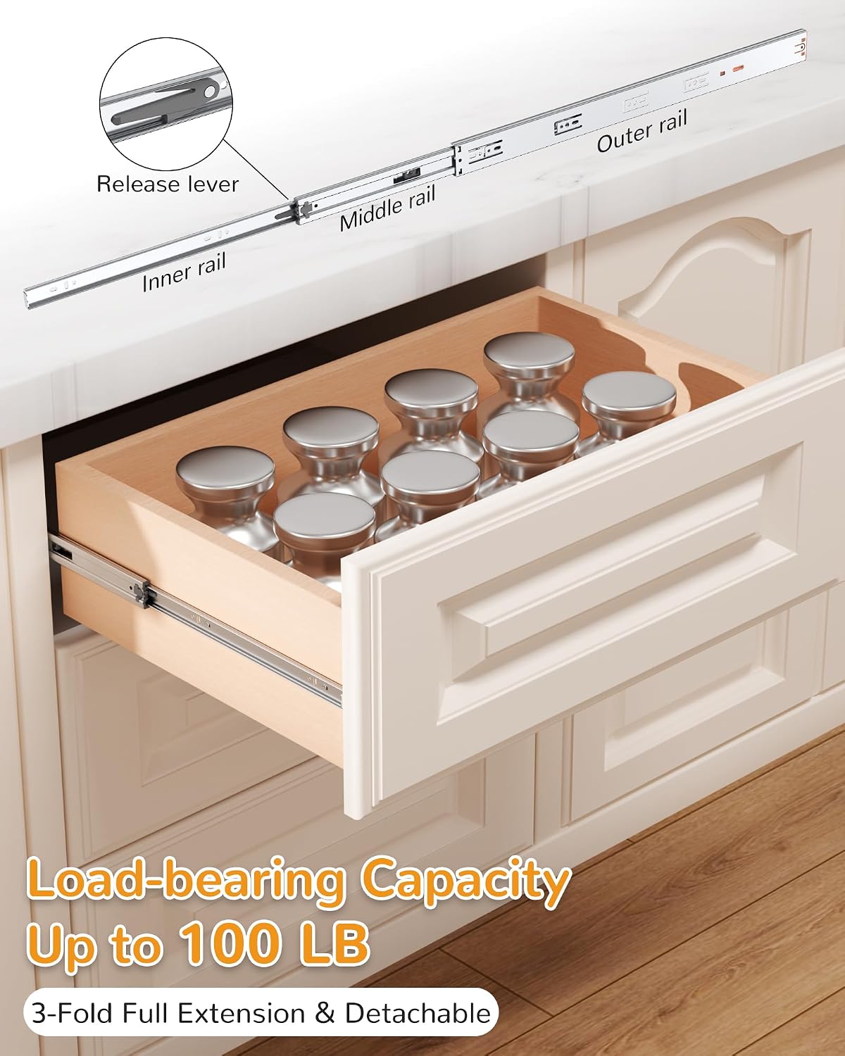24 Inch Side Mount Soft Close  - Drawer Slide Pair review and price