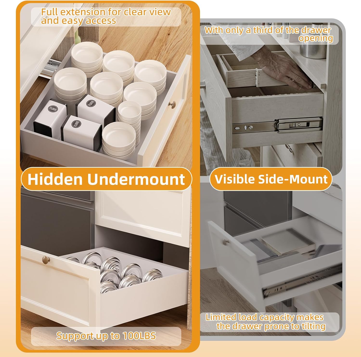 21 Inch Undermount Soft Close  - Drawer Slide Pair review and price