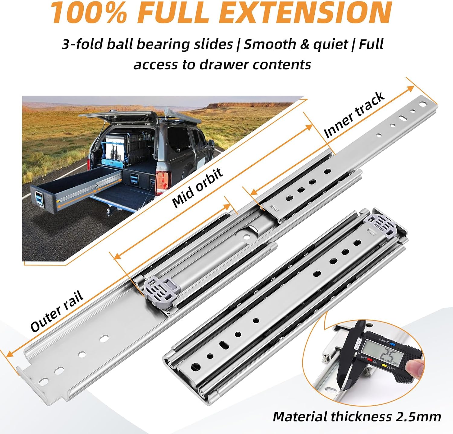 48 Inch Heavy Duty Side Mount  - Drawer Slide Pair review and price