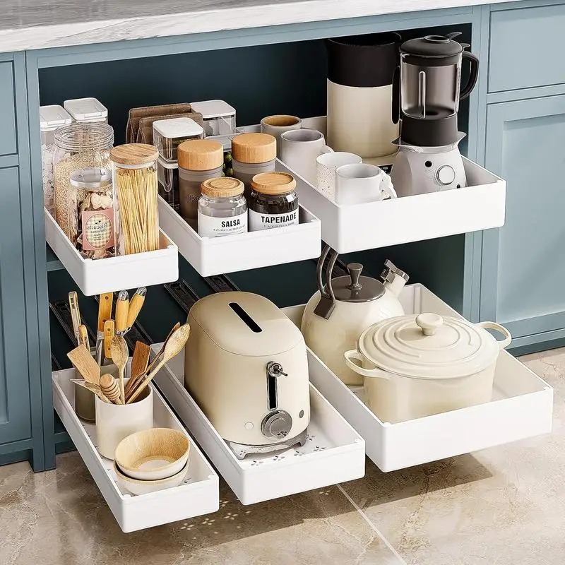 1-2pcs Kitchen Organizer Pull  - Drawer Slide Pair review and price