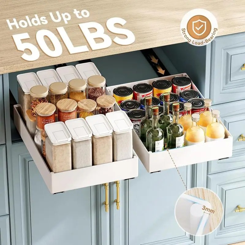 1-2pcs Kitchen Organizer Pull  - Drawer Slide Pair review and price