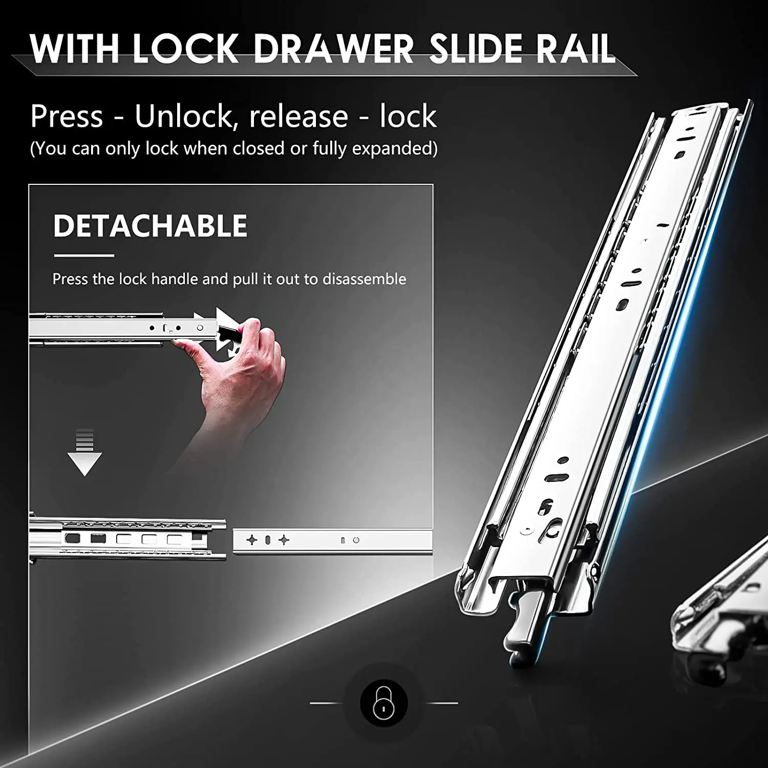 170 Lbs 1 Pair With Lock Heavy - Drawer Slide Pair review and price